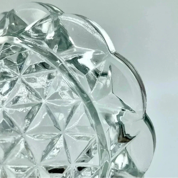 IMPERIAL - OHIO Glass Katy Lace Edge Clear Double Candle Stick Holder 4½” Tall - Picture 3 of 5